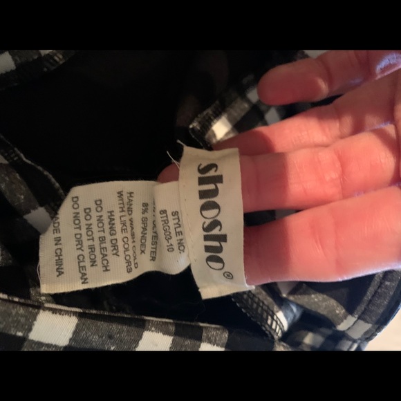 Ladies black and white checkered leggings - Picture 2 of 3